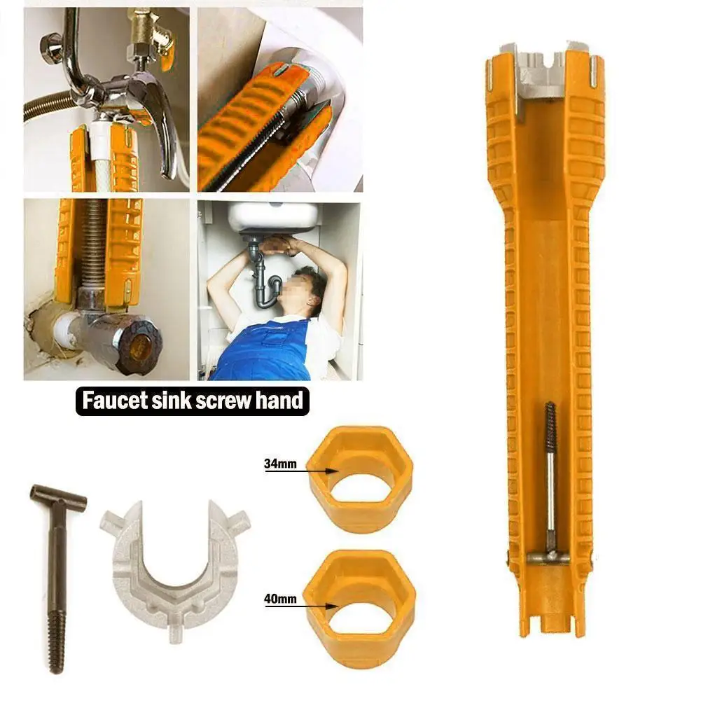 

Flume Wrench Sink Faucet Key Plumbing Pipe Wrench 6/7/8 In 1 Anti-slip Kitchen Repair Plumbing Tool Bathroom Wrenches Sets