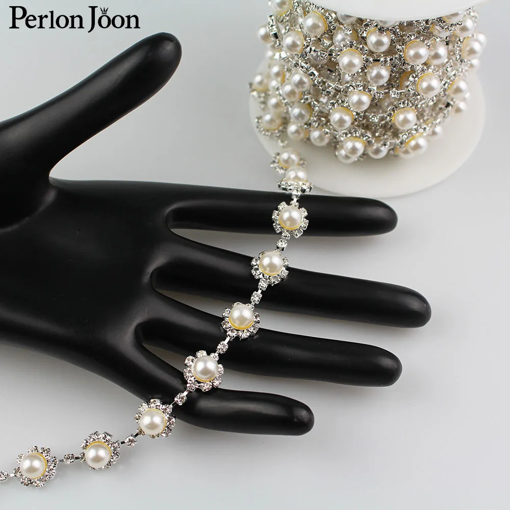 0 46 дюймовая ширина классические круглые жемчужные стразы Отделка лентой