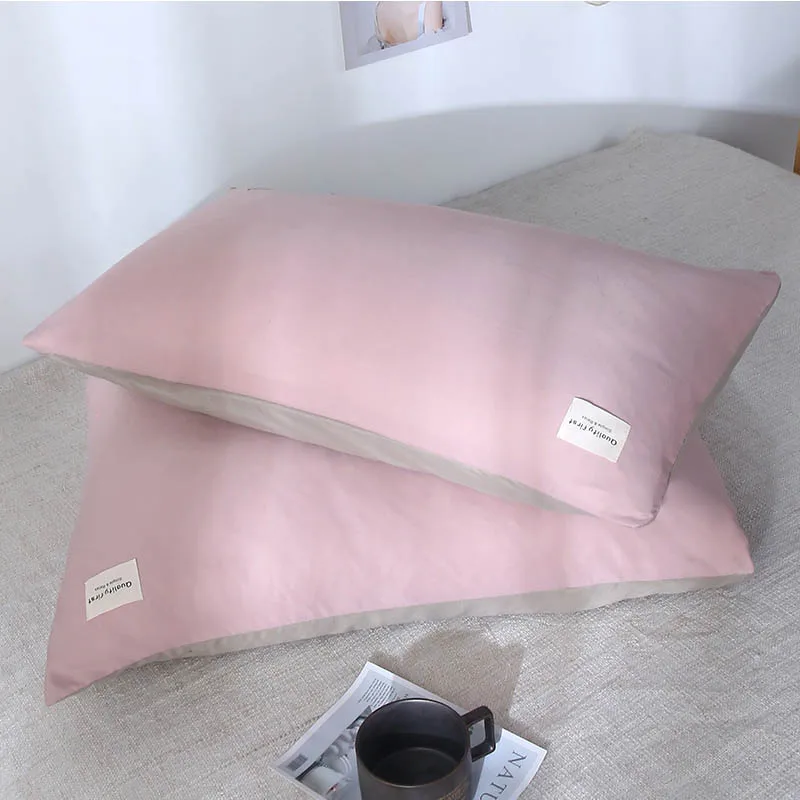 Pink beige Одноцветный чехол для подушки OLOEY, 1 шт., размер 48x74, чехол для подушки в кратком стиле, прямоугольные мягкие декоративные наволочки - Цвет: Pink beige