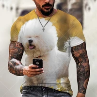 2021 summer new fashion trend pet dog pattern mens 3d printed t shirt street personality wild loose oversized xxl 6xl