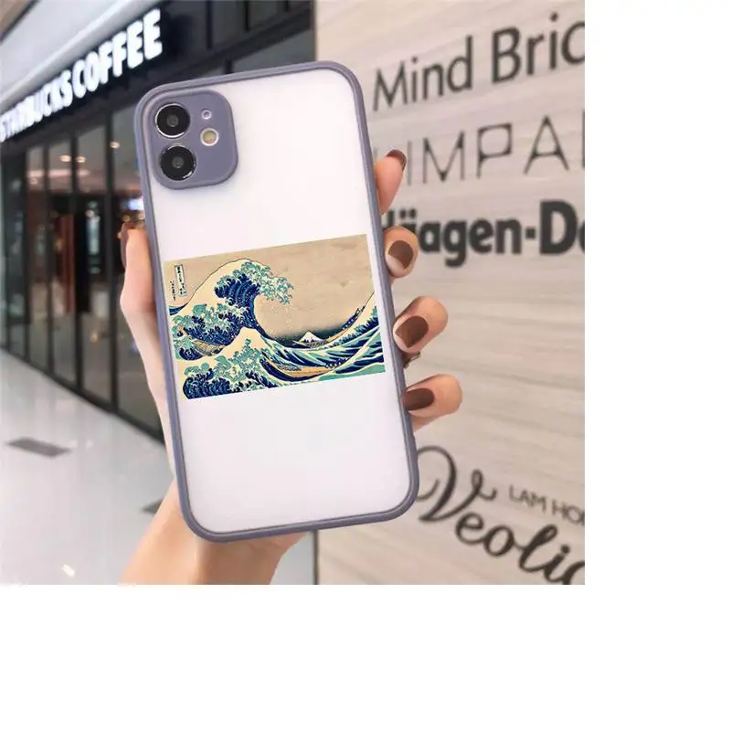 

The Big Wave of kanagawa Phone Cases matte transparent For iphone 7 8 11 12 plus mini x xs xr pro max cover