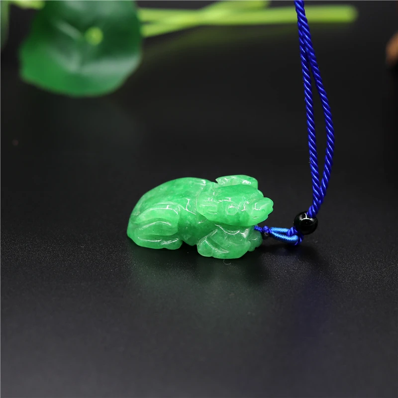 

Natural Emerald Green Jade COW 3D Carved Pendant Jadeite Accessories Hand-Carved Necklace Jewelry Man Woman Luck Gifts Amulet