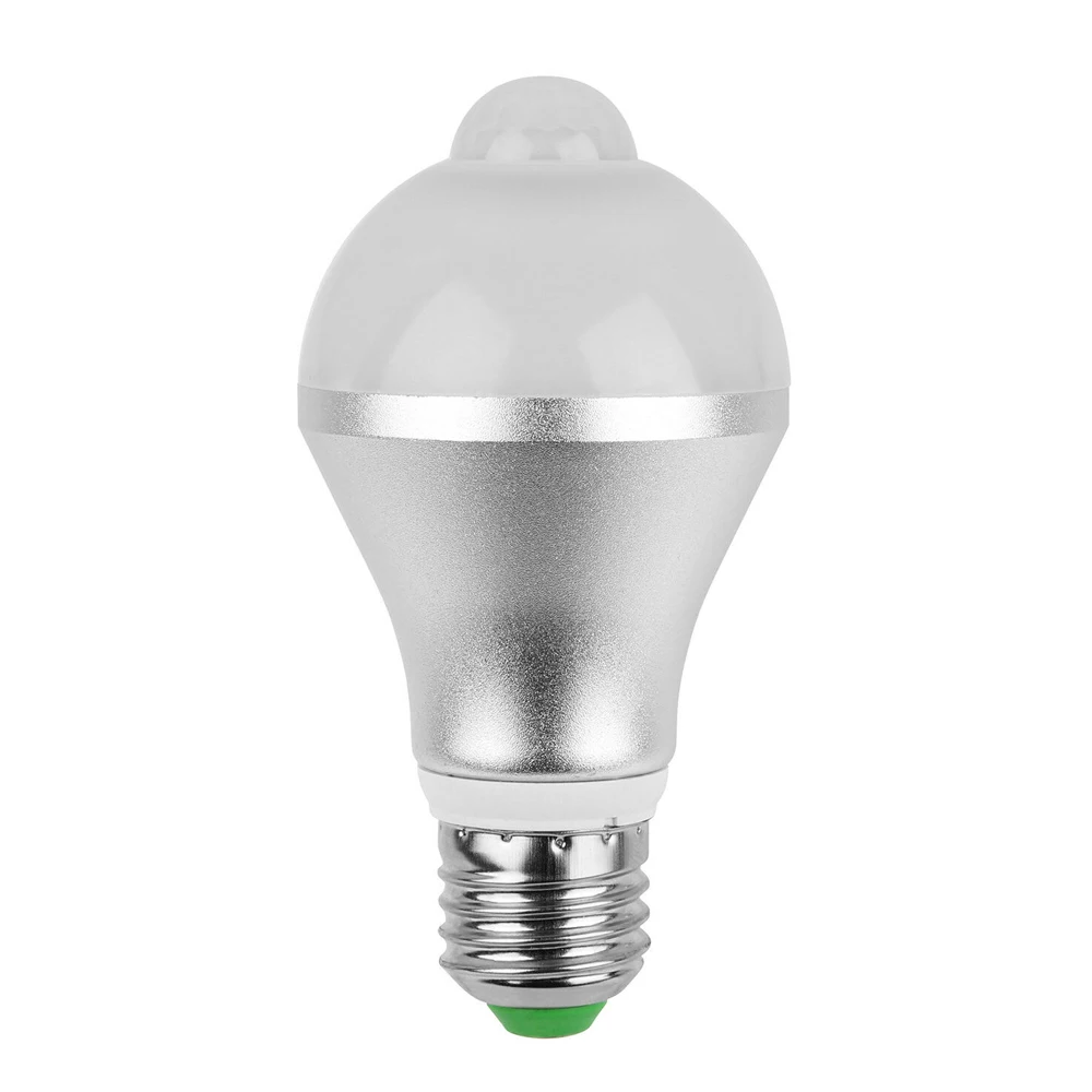 5 Вт 9 E27 Светодиодный светильник с датчиком движения Индукционная лампа 6500 K