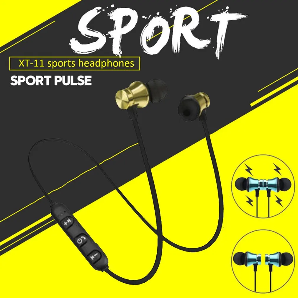 

Magnetic Wireless bluetooth Earphone XT11 music headset Phone Neckband sport Earbuds Earphone with Mic For iPhone Samsung Xiaomi