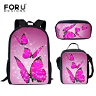 3 шт.компл., школьные сумки с бабочками для девочек-подростков