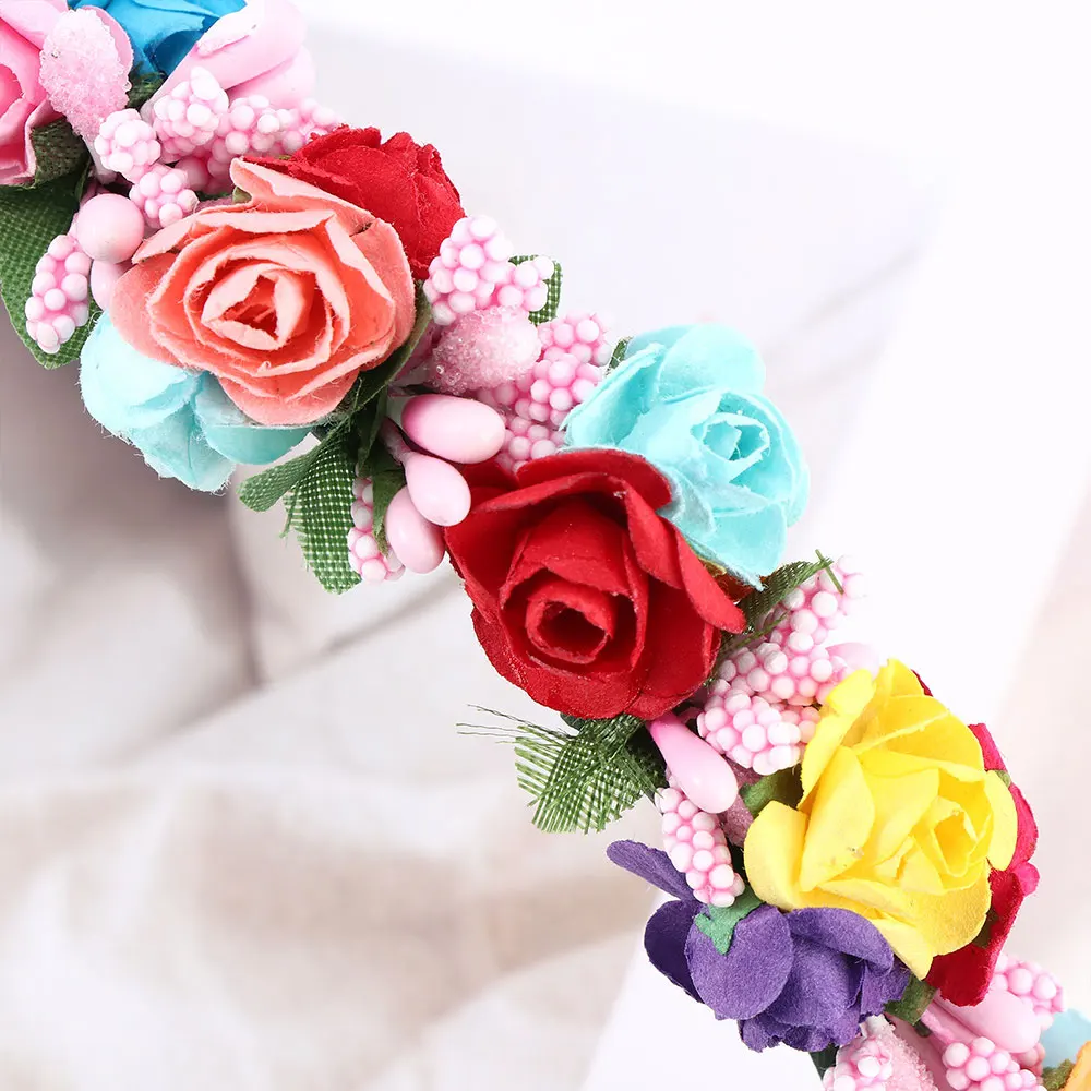 1 шт. цветочная гирлянда Цветочная повязка на голову для невесты волос украшение