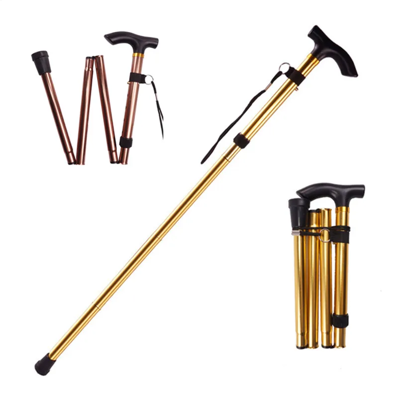 

Scalable Walking Stick Hiking Trekking Poles Trail Ultralight 4 Section Adjustable Canes Aluminum Alloy Folding Walking Sticks