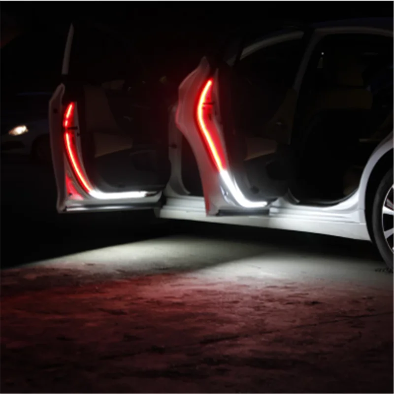 

Led Car Door Light Strip 120cm Strobe Warning Streamer Welcome Lamp Waterproof Auto Decorative Ambient Atmosphere Lights 12v New