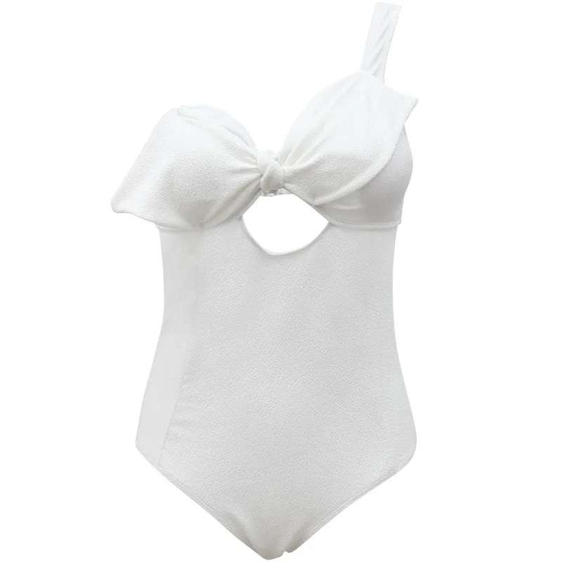 

Swimsuit Female Separate May Beach Woman Bikinis Swimwear One Piece Rashguard Restoring Ancient Bowknot Solid Spandex