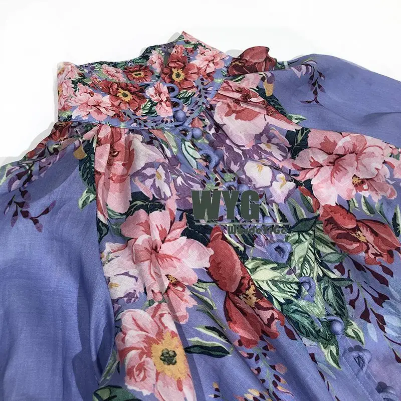 Комплект из синей льняной блузки и шорт высокого качества весна лето 2020 Новые