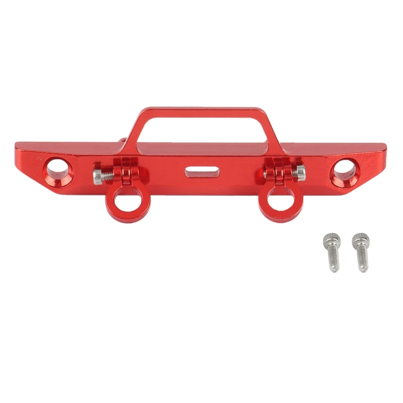 CNC Metal Front Bumper with Hook for 1/24 RC Crawler Car Axial SCX24 90081 Upgrade Parts