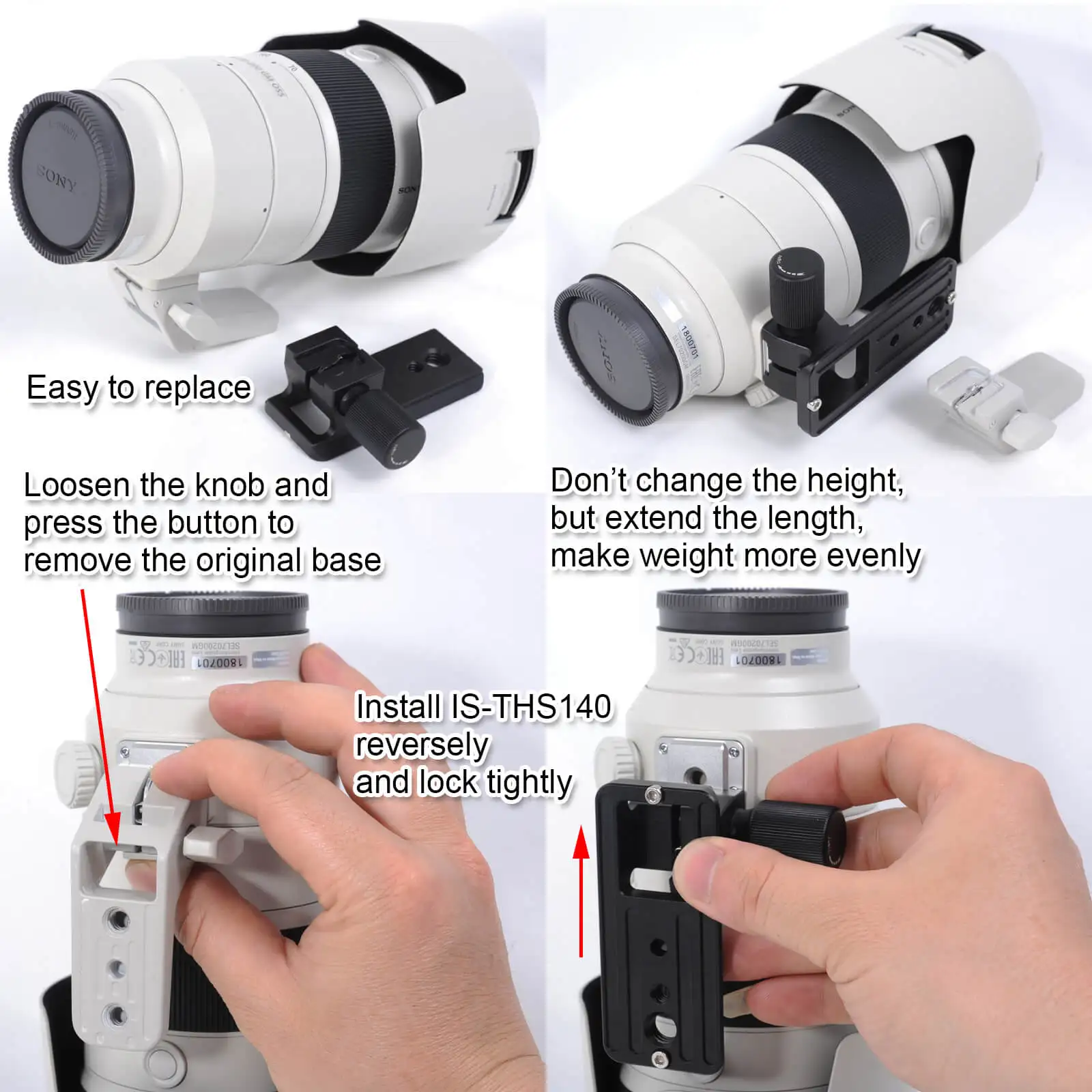 Замена воротника объектива ARCA 85 мм основание для Sony FE 70 200 f/2 8 GM OSS и 100 400 f/4 5 6