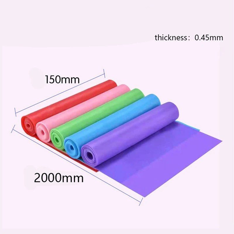 

Yoga Pilates Stretch Resistance Band 150cm Exercise Fitness Ribbon Home Gym Training Elastic Ribbon Natural Fitness Rubber Band