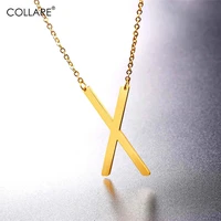 collare choker necklace stainless steel alfabet pendant goldblack color letter x initial jewelry statement necklace women n030