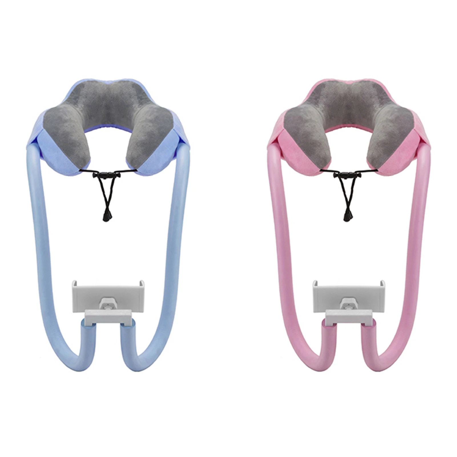 2 in1 cell phone holder universal neck pillow phone stand with 360 clip lazy memory u shaped pillow neck head sleep 2021 free global shipping