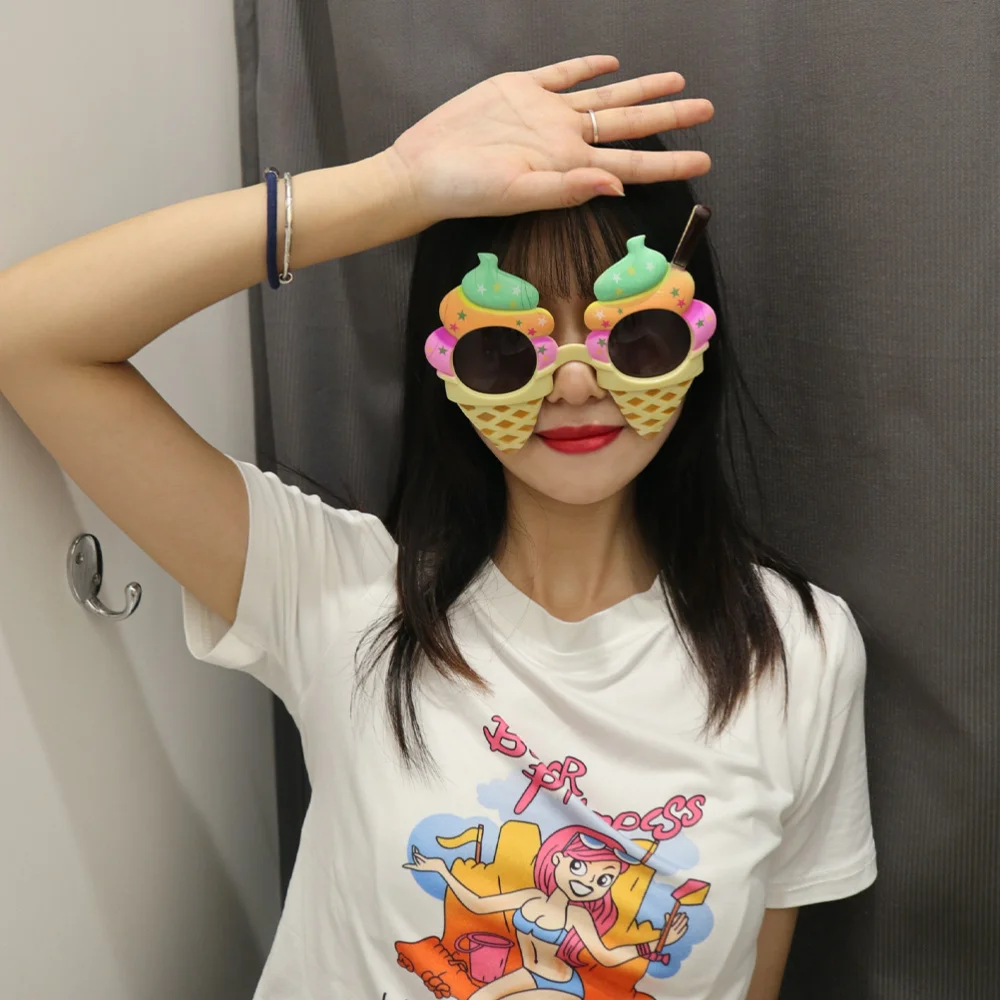 

1 Set of 2pcs Novel Eyeglasses Ice Cream Design Glasses for Girls Adults