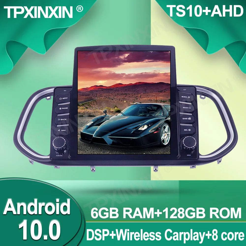 구매 기아 KX3 2014 + 테슬라 화면 안드로이드 10.0 GPS 자동차 멀티미디어 플레이어 Headunit 오디오 라디오 Navition 무선 Carplay에 대한 자동차 라디오