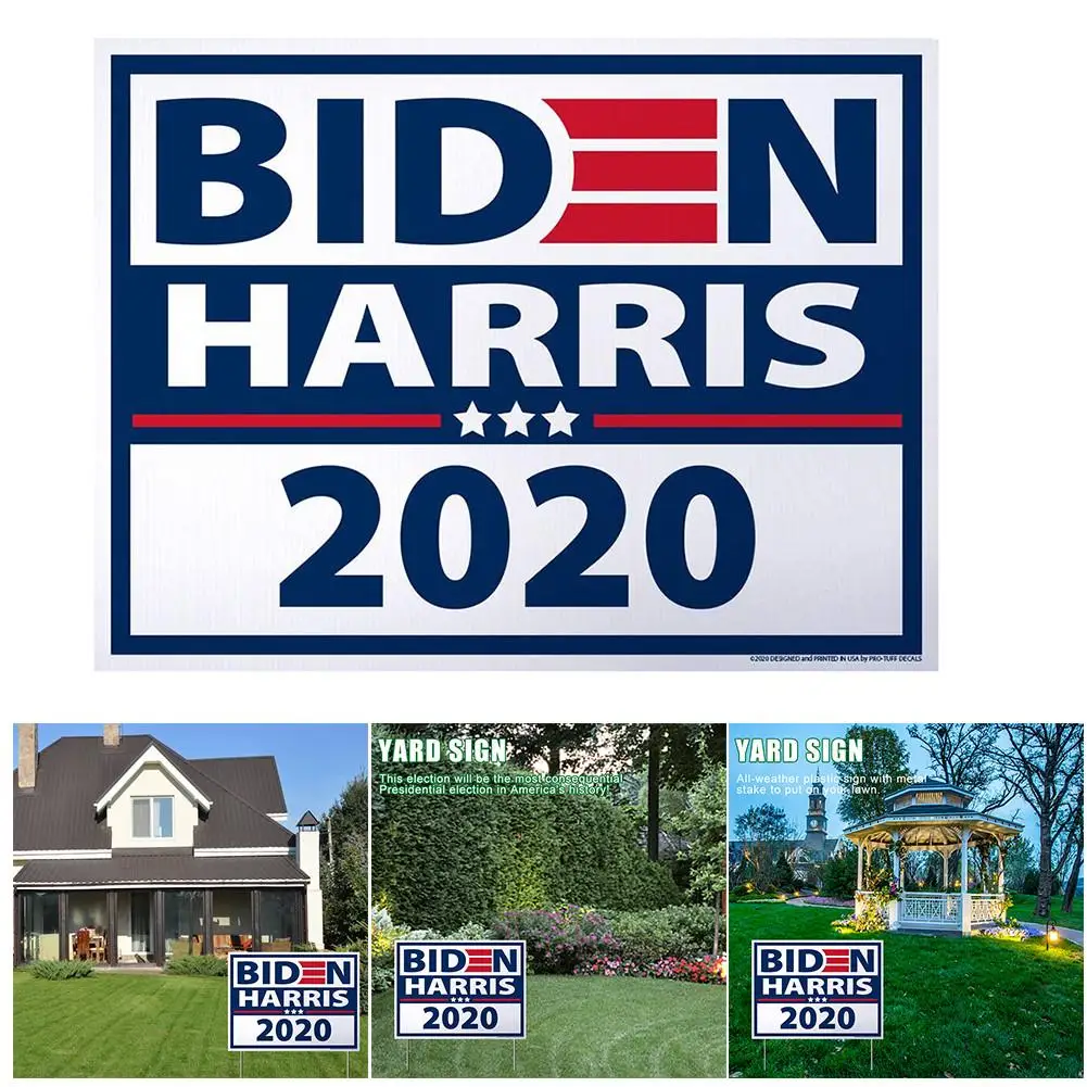 30*40 см Biden Harris 2020 Yard Sign для нас. Президент выбор двора баннер украшения|Флагшток из
