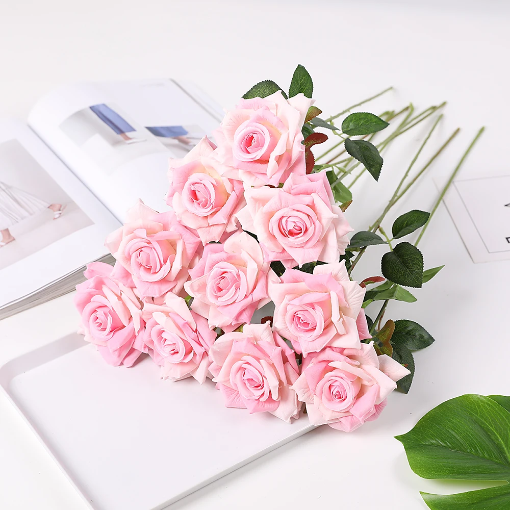 23 стиля 10 шт./компл. желтые розы шелковые цветы искусственный букет с листьями для