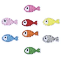 cartoon small fish series ironing on embroidered patches for child clothes hat jeans sticker sew patch applique badge decor