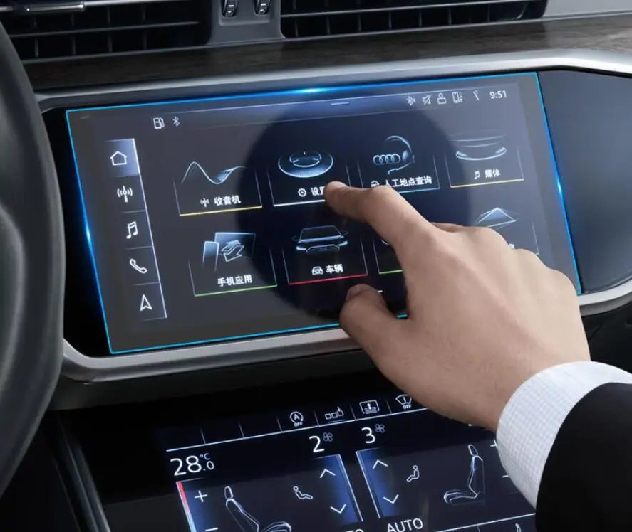 Наклейка на экран для Audi Q8 A6 A7 2019 2020|Лепнина интерьера| |