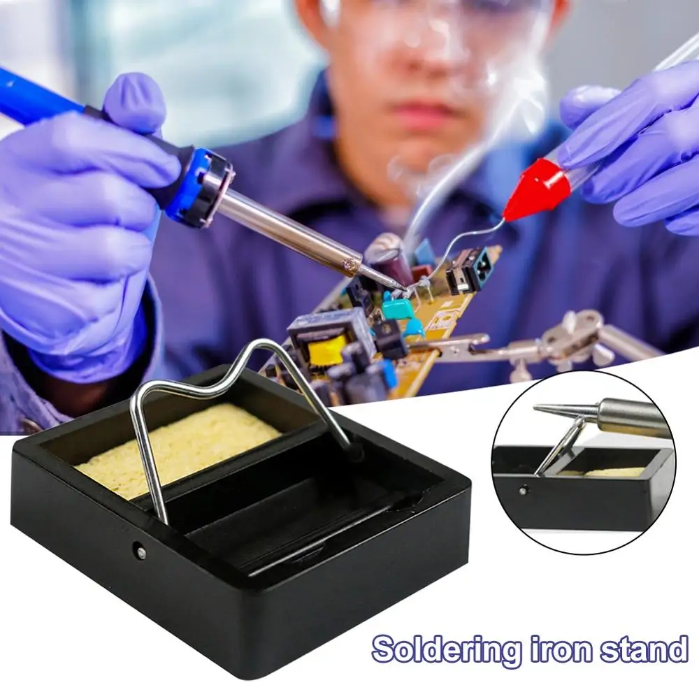 

Electric Soldering Iron Stand Holder Metal Support Station with Solder Sponge Soldering Iron Frame Small and Simple