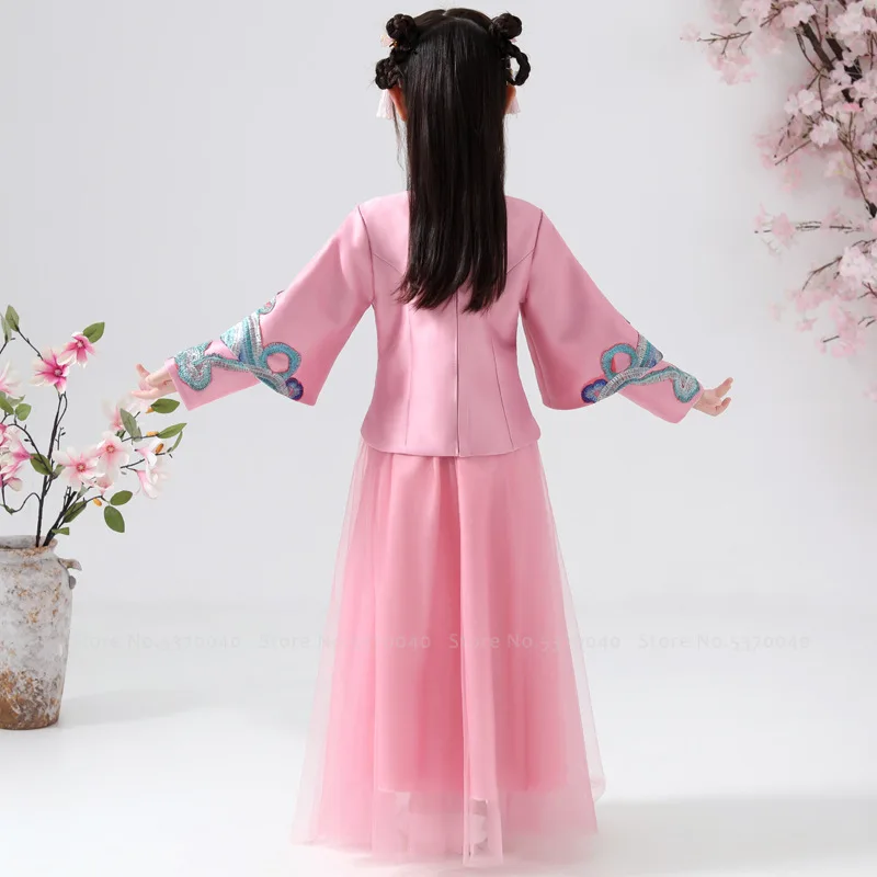 Детское традиционное китайское платье Ципао с длинным рукавом|Наборы| |