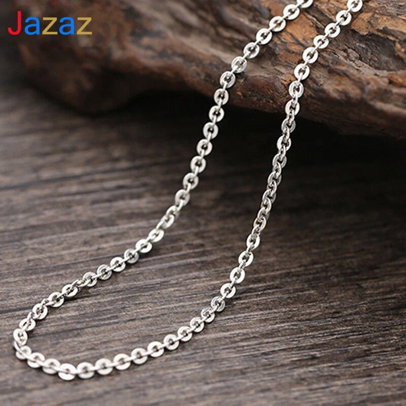 

Jazaz Luxury 100% S925 Sterling Silver Chains fit Pendant Charm Necklaces Women Luxury Men Gift Jewelry 2.5mm link Chain B0328