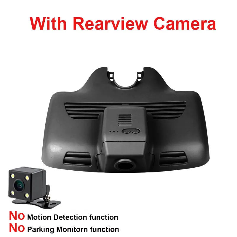 With Rear Lens Kampacar Novatek 96658 Wifi Автомобильный видеорегистратор для Mercedes Benz C 300 300L 200L 260 GLC W204 W205 Автомобильный видеорегистратор s - Название цвета: With Rear Lens
