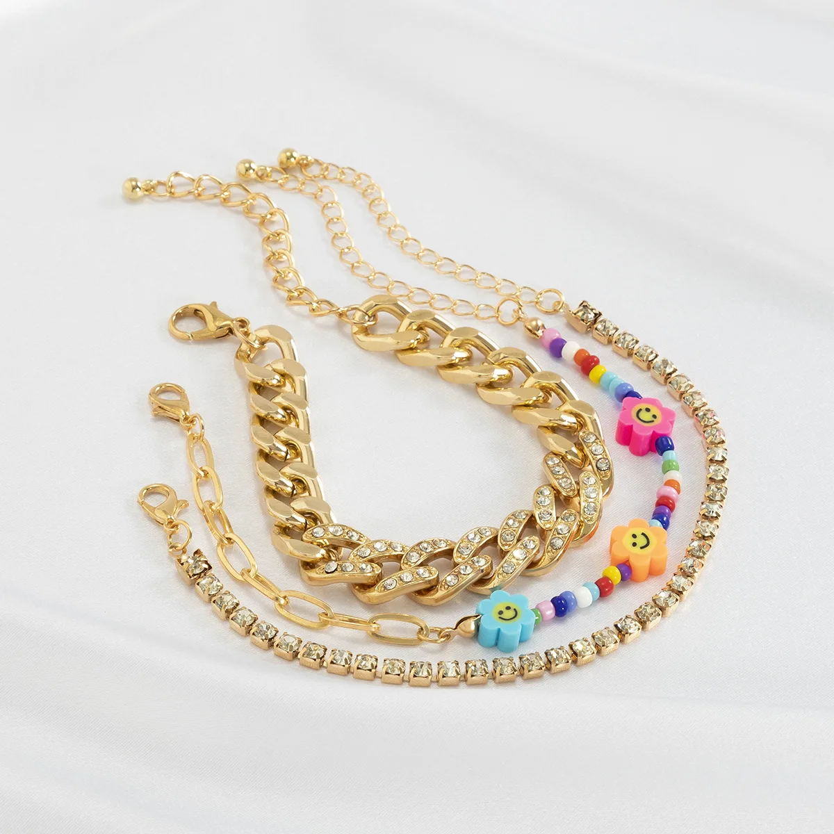 

Multilayer Fashion Bohemia Chain Flower Crystal Beaded BABY Letters Pearls Bracelets Jewelry for Women Boho Bracelet Jewelry