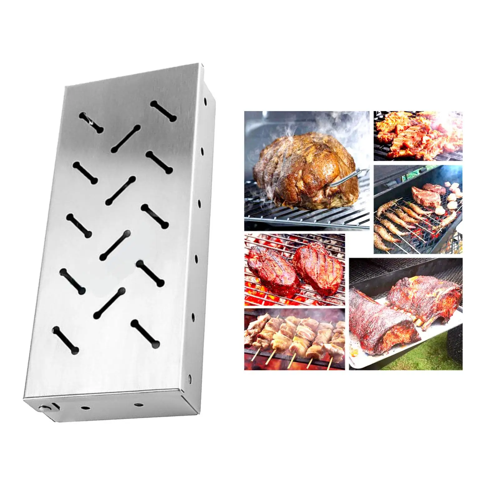 

Stainless steel smoking box, charcoal gas grill, used for bacon accessories ZD