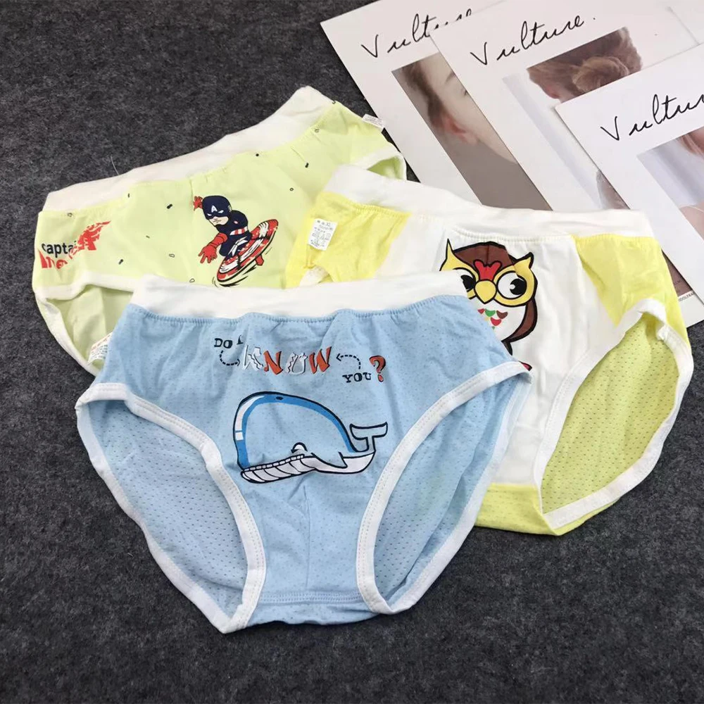3 шт./партия детское нижнее белье Милое С Рисунком Слона и Кита для мальчиков