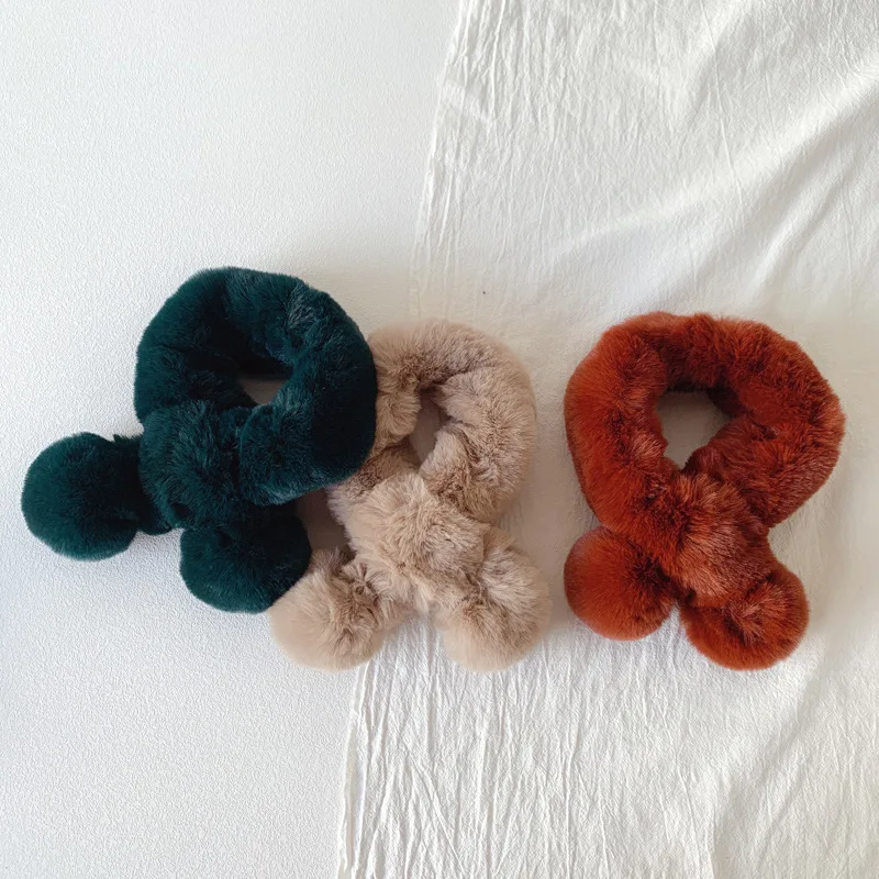 Детский зимний шарф утолщенный теплый шейный из 2020 меха для девочек и мальчиков