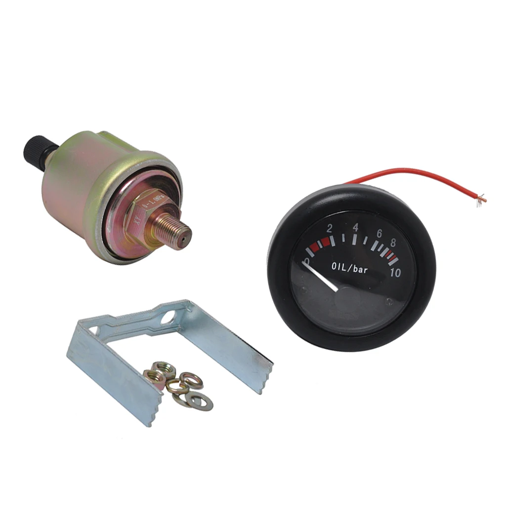 

52mm 2" Oil Pressure Gauge 0-10 bar with NPT1/8 Sensor for Boat Marine