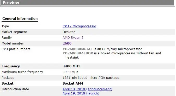 Процессор amd ryzen 5 2600 cpu 3 4 GHz 6 Core 12 Thread 65W TDP processador Socket am4 Настольный без