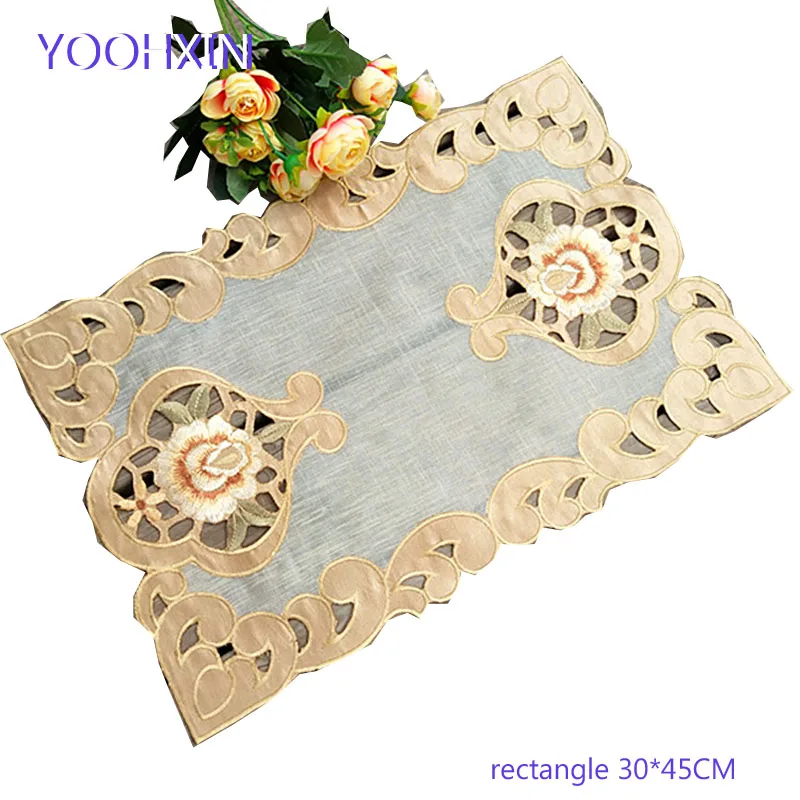 

Modern flower Placemat Embroidery Table place Mat cloth coffee lace dining Doily Cup tea Christmas Coaster mug drink Pad kitchen