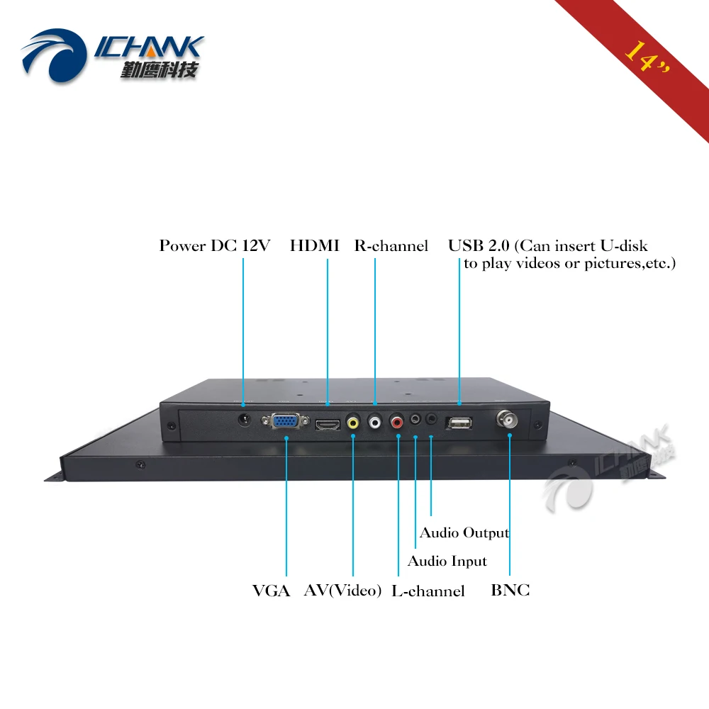 ZK140TN-56/14 дюймов 1920x1080p ips VGA HDMI Встроенный динамик Встроенный Открытая Рамка ПК монитор ЖК-экран USB u-диск видео плеер