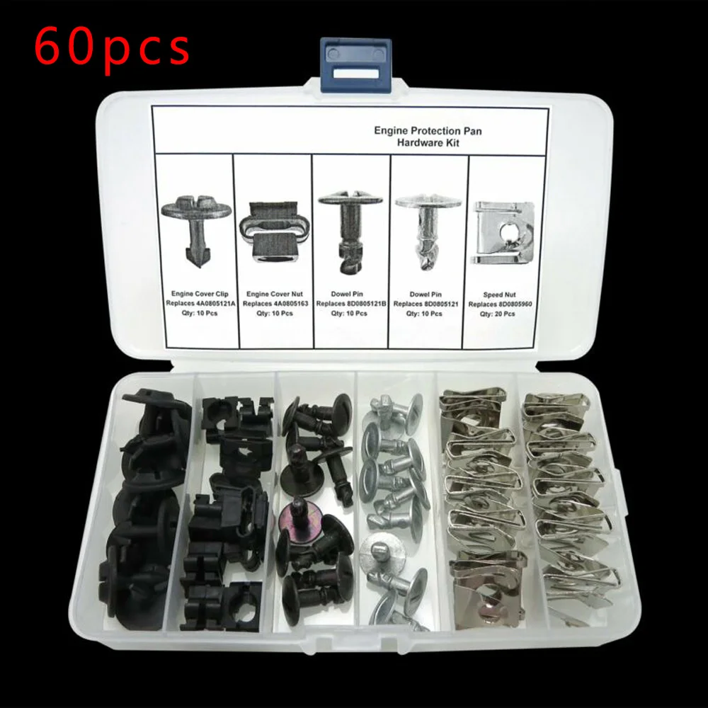 

Spoiler Nut Kit Pin Nut Kit 4A0805121A 4A0805163 8D0805121 60pcs Replacement