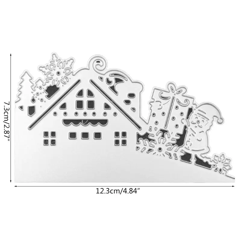 Дед Мороз дом металлические режущие штампы трафарет для скрапбукинга &quotсделай