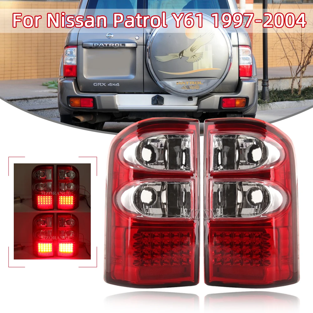 1 пара светодиодный задний фонарь светильник для Nissan Patrol Y61 1997 2004 ABS тормозной