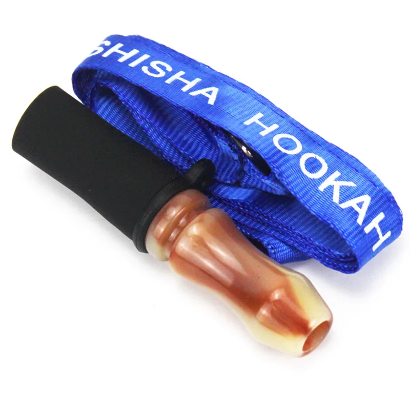 Синий Силиконовые кальянные мундштук для Sheesha кальян наргиле Shisha аксессуары для подвеса веревки ремешок из смолы рот советы - Цвет: Синий