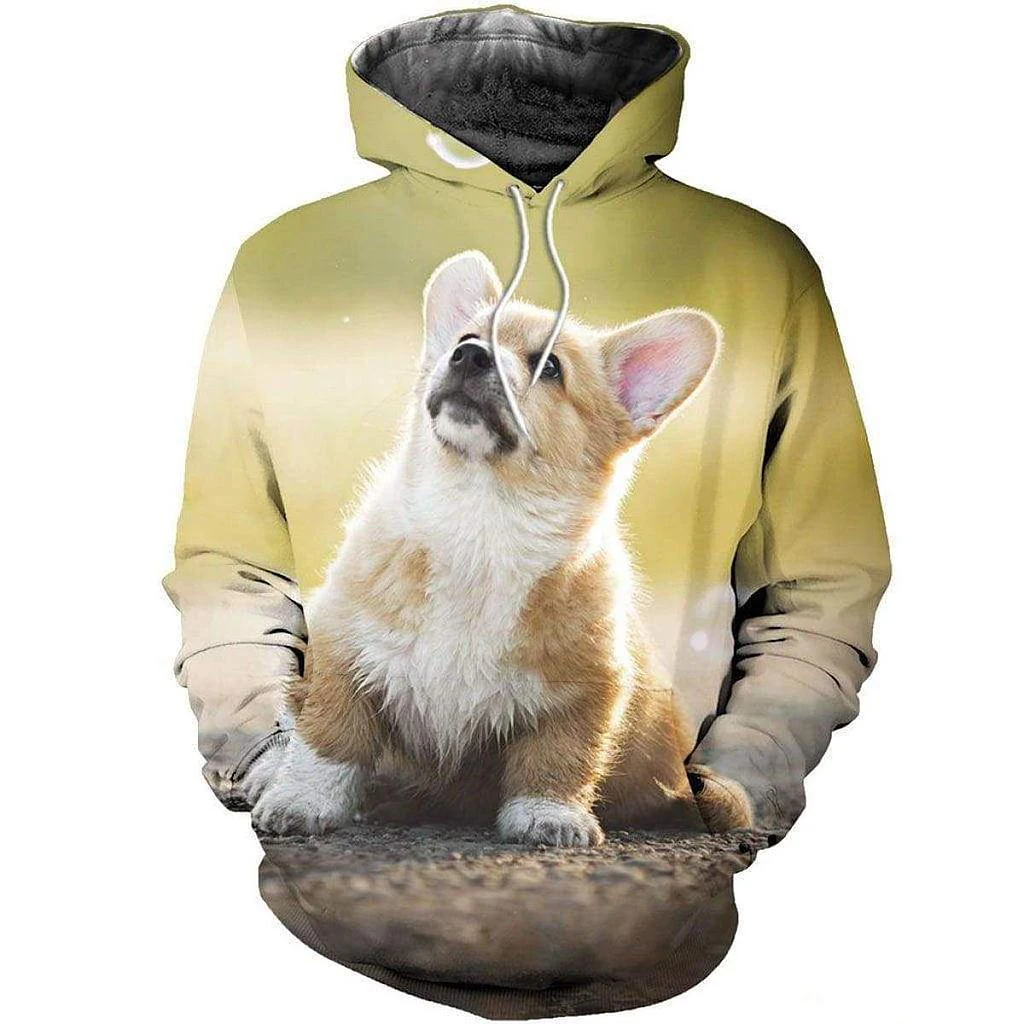 

Cute Corgi Dog 3D All Over Printed Jacket Men/women Harajuku Hoodie Unisex Casual Streetwear Sweatshirt Pullover sudadera hombre