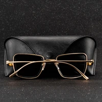 2021 men square eyeglasses women sun glasses metal steampunk eyewear retro thick edge trendy personality glasses uv400