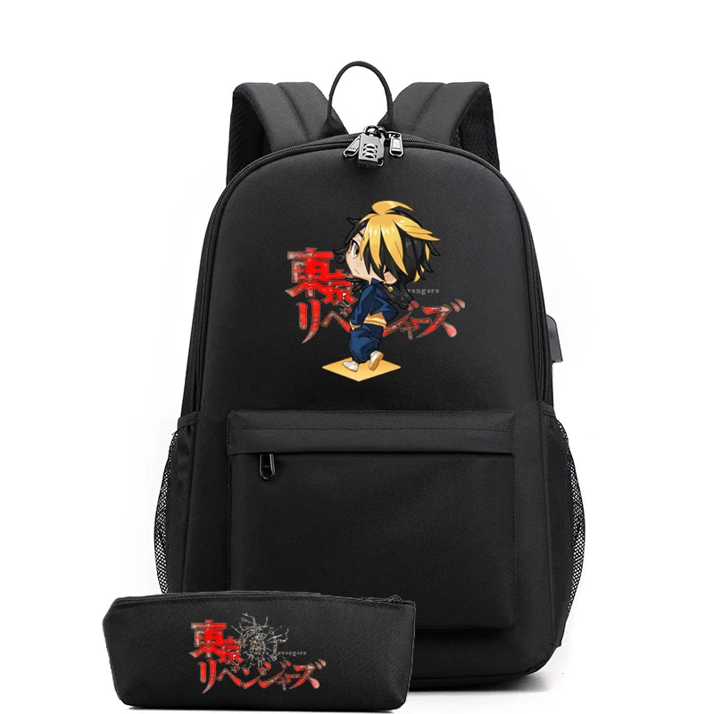 Холщовый Рюкзак 2 шт./лот с пеналом, школьная сумка для подростков, спортивные сумки для ноутбука с usb-зарядкой, рюкзаки