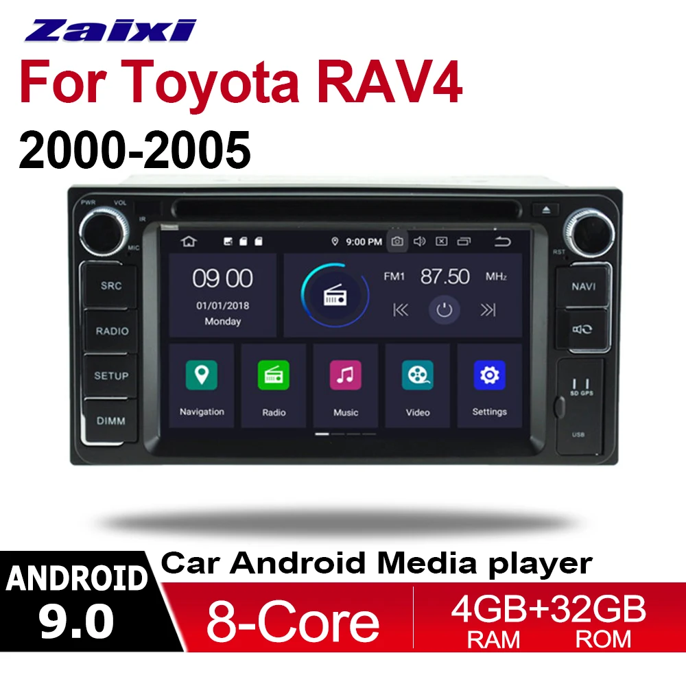 Автомобильный dvd плеер ZaiXi 4 ГБ android 9 0 для Toyota RAV4 2000 ~ 2005 мультимедийный GPS навигатор