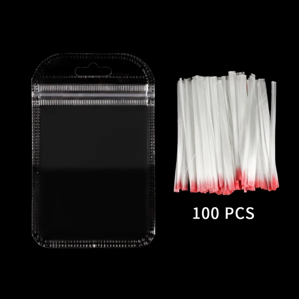 100Pcs Red Pro наращивание ногтей 1 м/1,5 м/2 м дизайн ногтей стекловолокно наращивание ногтей Акриловые наконечники УФ гель DIY ногти кончики для французского маникюра маникюрный салон инструмент - Цвет: 100Pcs Red