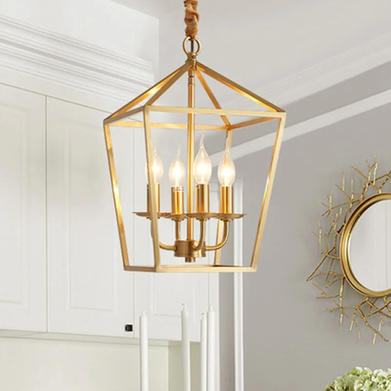 Светодиодные люстры в скандинавском стиле медная потолочная лампа для гостиной