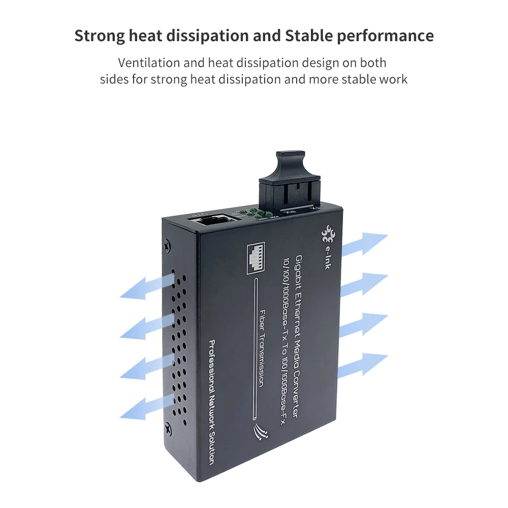 10/100/1000Mbps Gigabit Ethernet Media Converter with 100/1000Base-SX/LX SC Module Auto Sensing