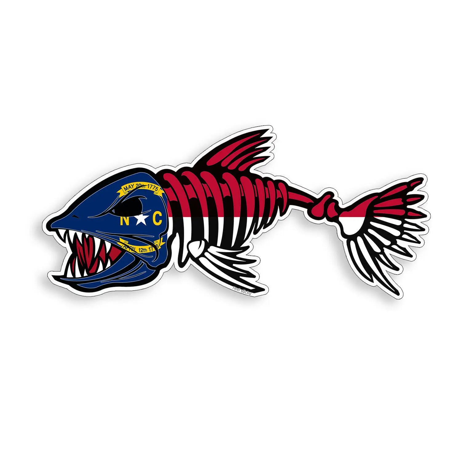 

Personalized North Carolina bone fish Car Stickers NC State Flag Fishing Car Window Car Body Car Stickers Waterproof Vinyl