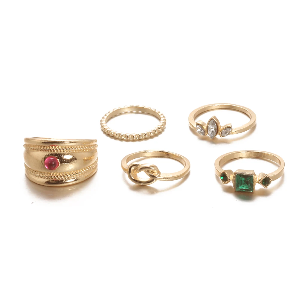 5 шт./компл. модные женские туфли кольца в виде геометрических фигур белого и